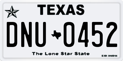 TX license plate DNU0452