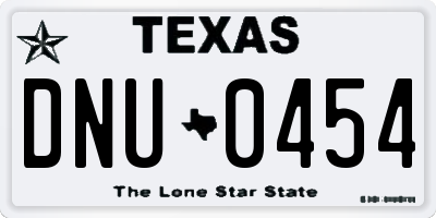 TX license plate DNU0454