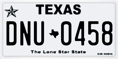 TX license plate DNU0458