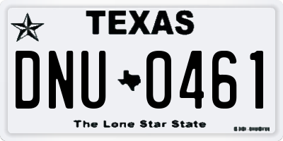 TX license plate DNU0461