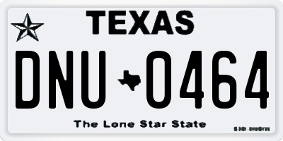 TX license plate DNU0464