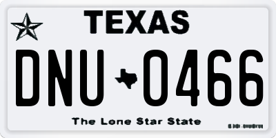 TX license plate DNU0466