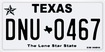 TX license plate DNU0467