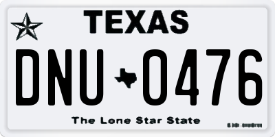 TX license plate DNU0476