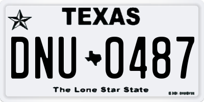 TX license plate DNU0487