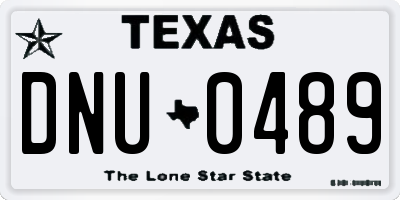 TX license plate DNU0489