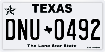 TX license plate DNU0492