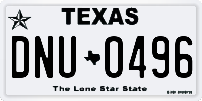 TX license plate DNU0496