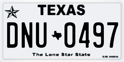 TX license plate DNU0497