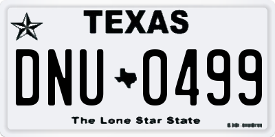 TX license plate DNU0499