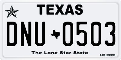TX license plate DNU0503