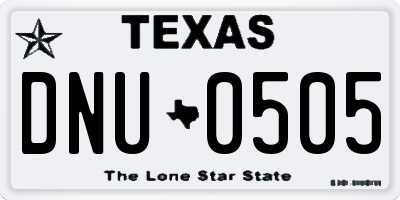 TX license plate DNU0505