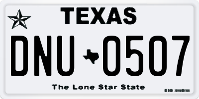 TX license plate DNU0507