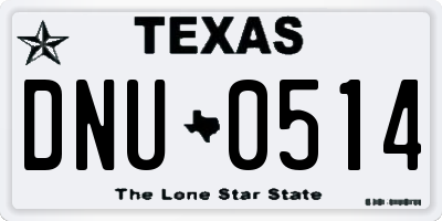 TX license plate DNU0514