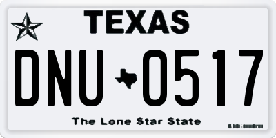 TX license plate DNU0517