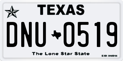 TX license plate DNU0519