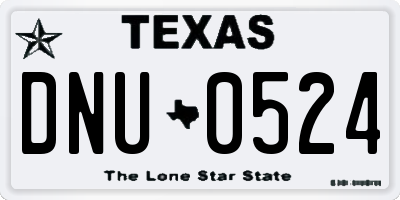 TX license plate DNU0524