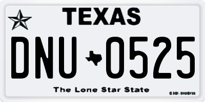 TX license plate DNU0525
