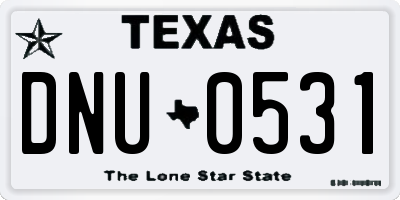 TX license plate DNU0531