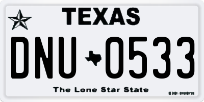 TX license plate DNU0533