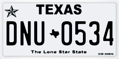 TX license plate DNU0534