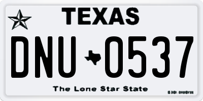 TX license plate DNU0537
