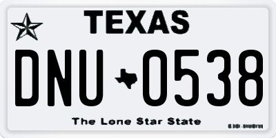 TX license plate DNU0538