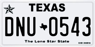 TX license plate DNU0543