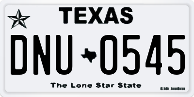 TX license plate DNU0545