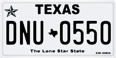 TX license plate DNU0550