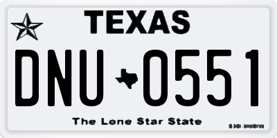 TX license plate DNU0551