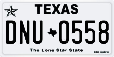 TX license plate DNU0558