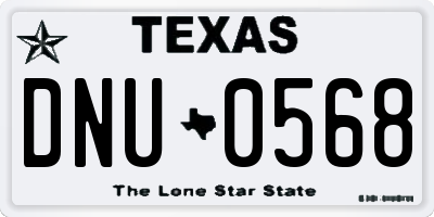 TX license plate DNU0568