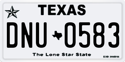 TX license plate DNU0583