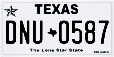 TX license plate DNU0587