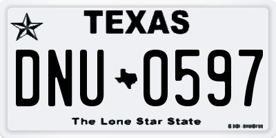 TX license plate DNU0597