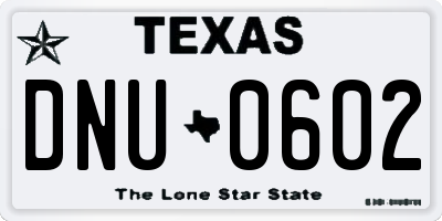 TX license plate DNU0602