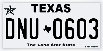 TX license plate DNU0603