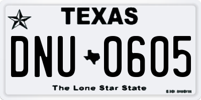 TX license plate DNU0605