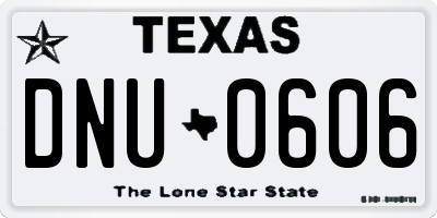 TX license plate DNU0606