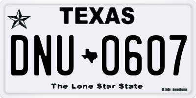 TX license plate DNU0607