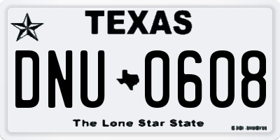 TX license plate DNU0608