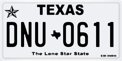 TX license plate DNU0611