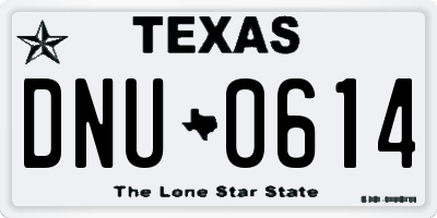 TX license plate DNU0614