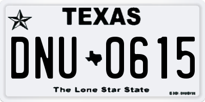 TX license plate DNU0615