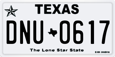 TX license plate DNU0617