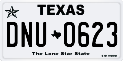 TX license plate DNU0623