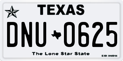 TX license plate DNU0625