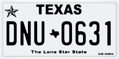 TX license plate DNU0631