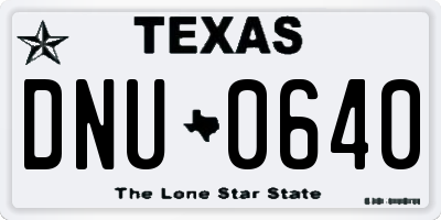 TX license plate DNU0640
